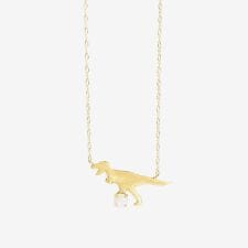 10月誕生石 K10 イエローゴールド オパール ティラノサウルス ネックレス