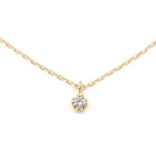 K10 イエローゴールド ダイヤモンド ネックレス（0.03ct）