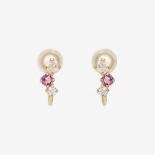 K10 イエローゴールド ローズクォーツ イヤリング