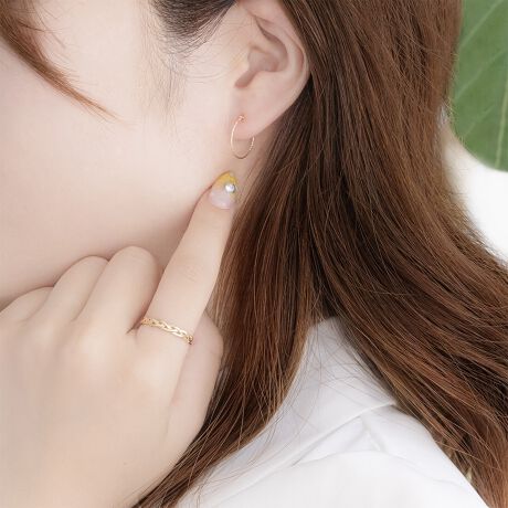 【WEB限定】K10 イエローゴールド フープ ピアス