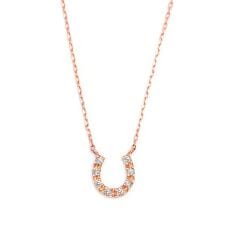 K10 ピンクゴールド ダイヤモンド 馬蹄 ネックレス