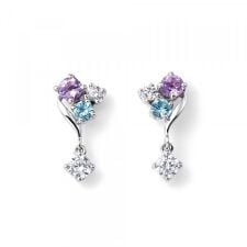 2月誕生石 K10 ホワイトゴールド アメジスト ピアス