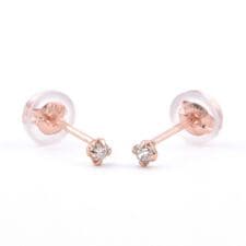 K10 ピンクゴールド ダイヤモンド ピアス（0.02ct）