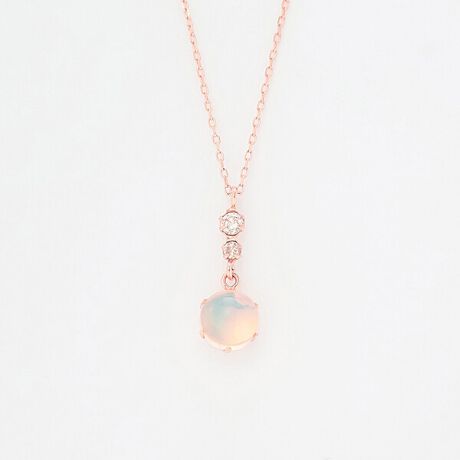 WEB限定】10月誕生石 K10 ピンクゴールド オパール ネックレス 