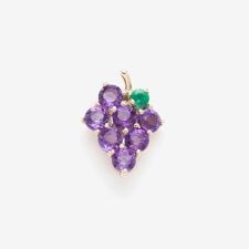 ブルーム(BLOOM)の2月誕生石 K10 イエローゴールド アメジスト ブドウ ピアス ※片耳用