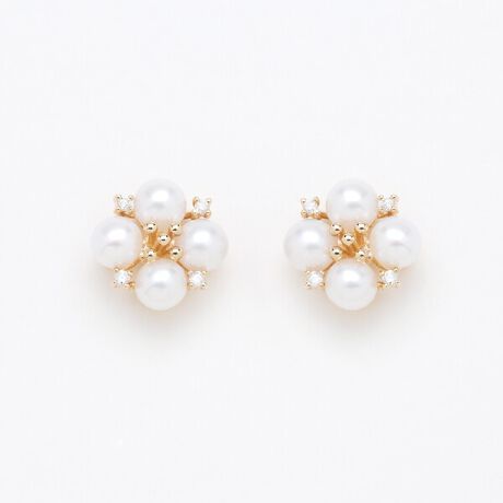 6月誕生石 K10 イエローゴールド 淡水パール ピアス | ブルーム  