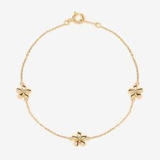 シルバー イエローゴールドメッキ キュービックジルコニア フラワー ブレスレット