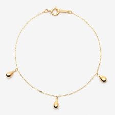 シルバー イエローゴールドメッキ しずく ブレスレット