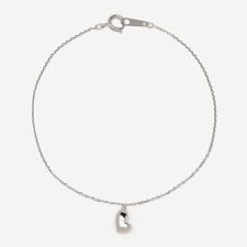 シルバー ロジウムメッキ ハート ブレスレット