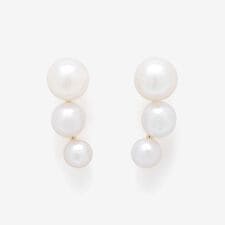 6月誕生石 K10 イエローゴールド 淡水パール ピアス