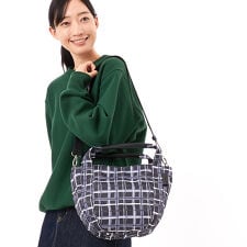 ドローイングチェック撥水2WAYトートバッグ