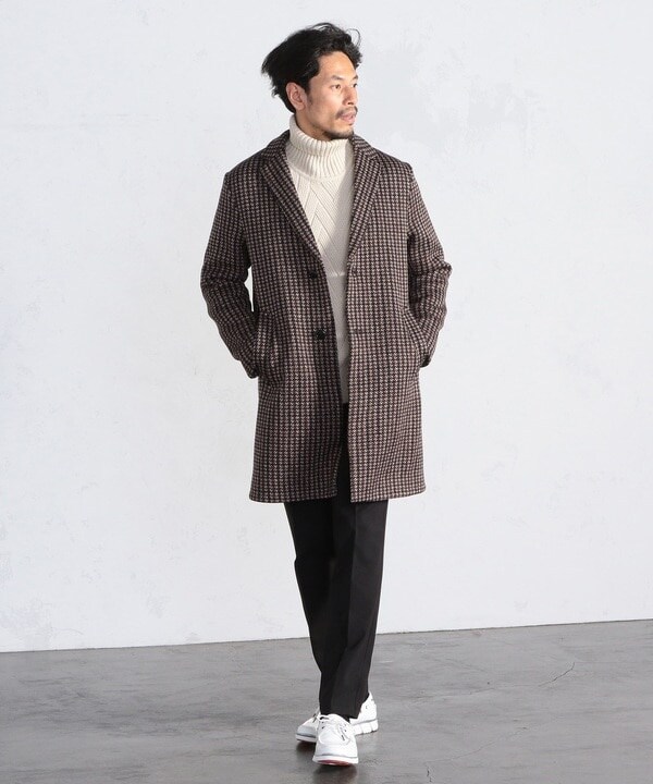 未使用　タグ無し　メンズビギ　ニットフリース　チェスターコート　ブラウン ニットフリース チェスターコート | メンズビギ(MEN'S BIGI