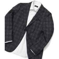 チェック柄ストレッチジャケット