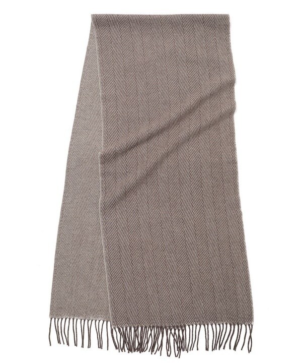 ベビーカシミヤヘリンボーンストール　カシミヤ100％