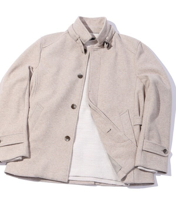 ブルゾン アウター ヘリンボーンジャージボンディングスタンドカラーブルゾン メンズ ヘリンボーンダブルジャージスタンドカラーブルゾン｜メンズ