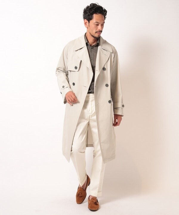 hevo/イーヴォ】ストレッチポリエステルタフタトレンチコート