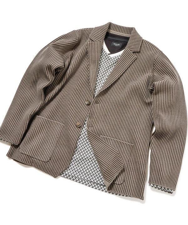 たて畝ニットジャージテーラードジャケット＜セットアップ対応＞