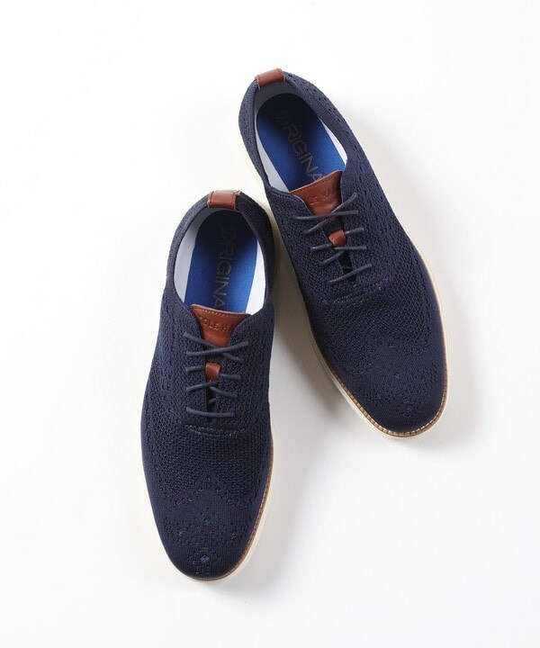 新品♪コールハーン&メンズビギ 本革ウイングチップスニーカー COLE HAAN/コールハーン】ウイングチップニットシューズ | メンズビギ