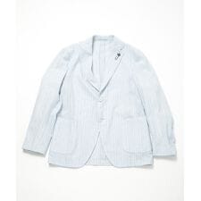 【LARDINI(ラルディーニ)】コットンリネンドビーストライプジャケット