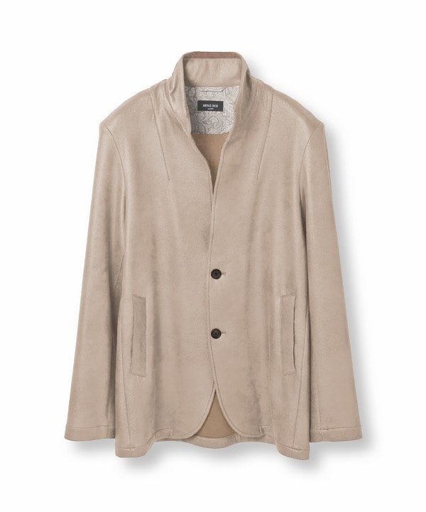 ブルゾン アウター ヘリンボーンジャージボンディングスタンドカラーブルゾン メンズ ヘリンボーンダブルジャージスタンドカラーブルゾン｜メンズ