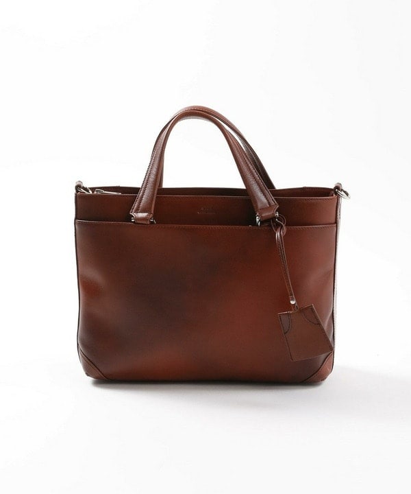 MEN'S BIGI トートバッグ　ダークネイビー ムラ加工フェイクレザートートバッグ｜メンズファッション通販