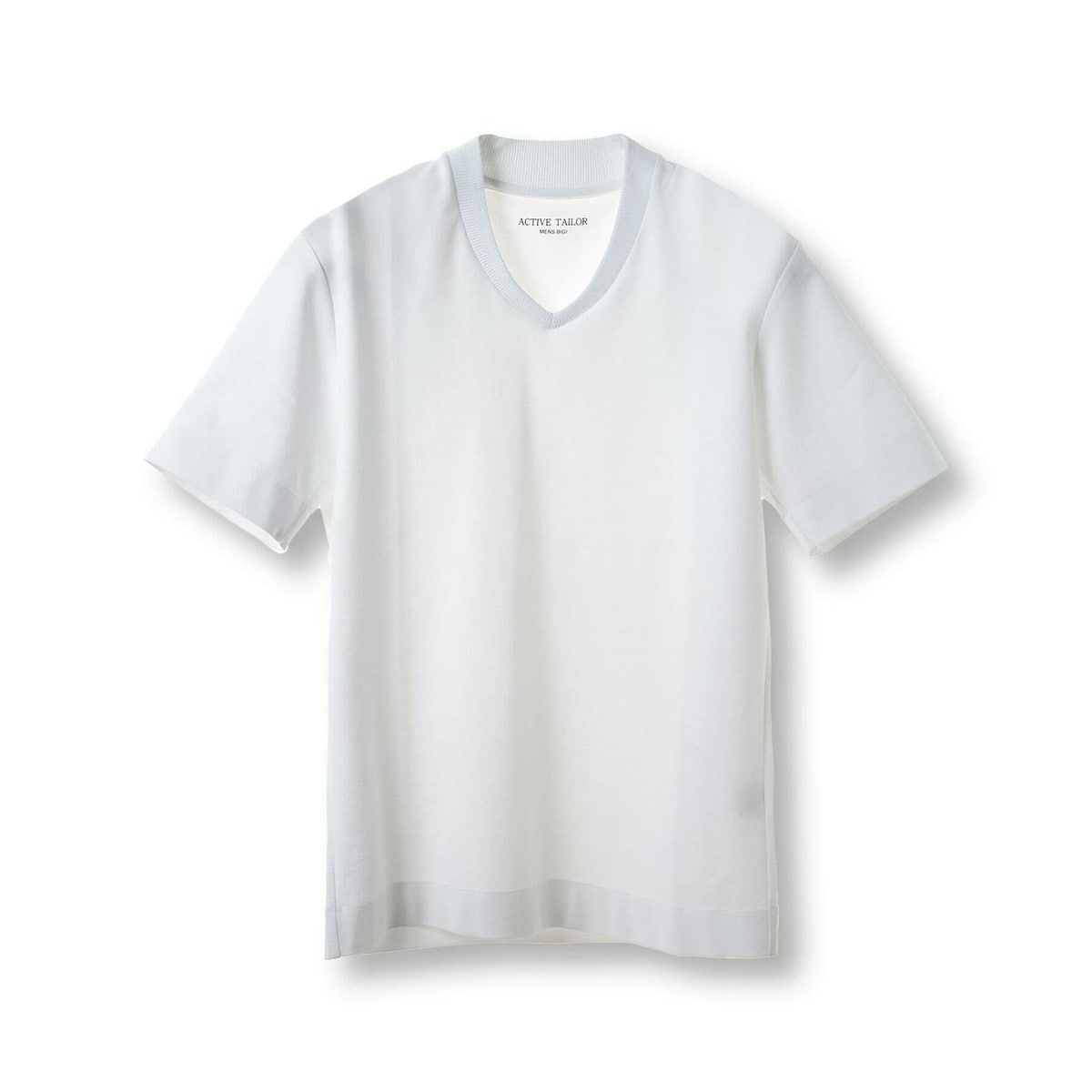 [�}���C]�yACTIVE TAILOR/�A�N�e�B�u�e�C���[�z�V���P�b�g�X���[�XV�l�b�NT�V���c���ڐG�⊴ / /�����Y�r�M�iMEN'S BIGI�j �z���C�g