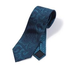 シャドーペイズリー×ドット柄シルクネクタイ