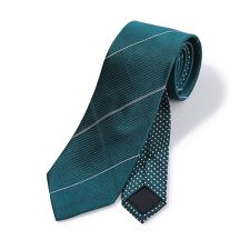 チェック×ドット柄シルクネクタイ