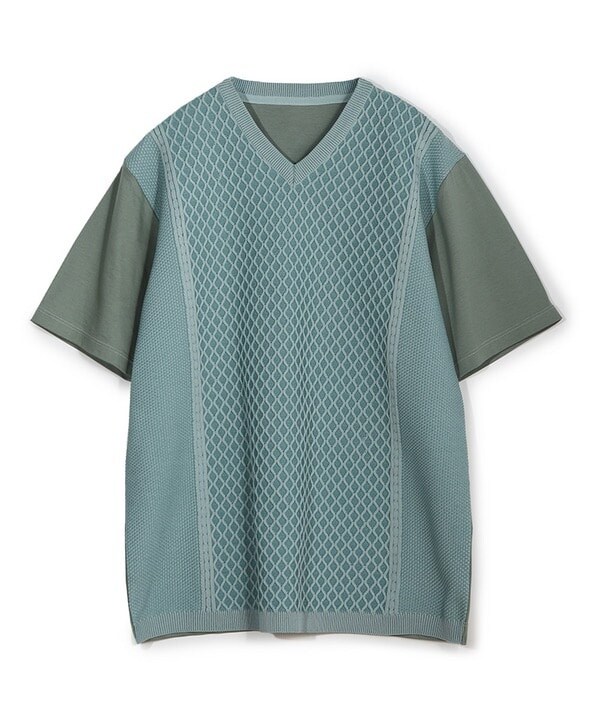 ex/tra】ワッフルニット ドビー半袖Tシャツ | ムッシュニコル