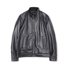 メンズビギ(MEN'S BIGI)のスタンドカラーシングルライダース ラムレザージャケット