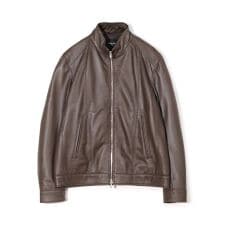 スタンドカラーシングルライダース ラムレザージャケット