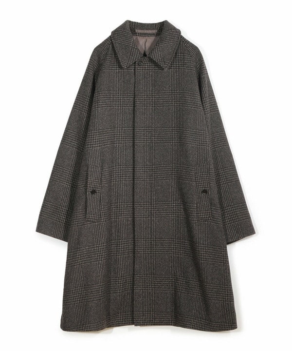 グレンチェックウール ステンカラーコート | メンズビギ(MEN'S BIGI