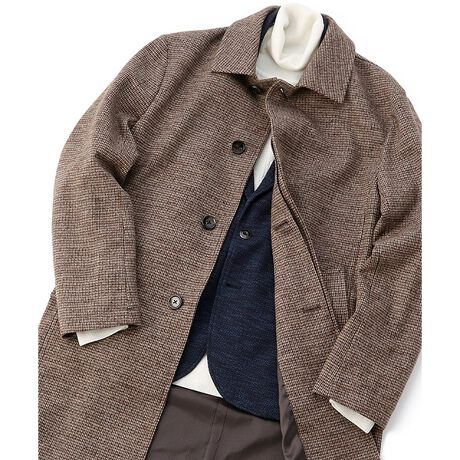 チェックパターンジャージー ステンカラーコート メンズビギ Men S Bigi M0103fc 02 ファッション通販 マルイウェブチャネル