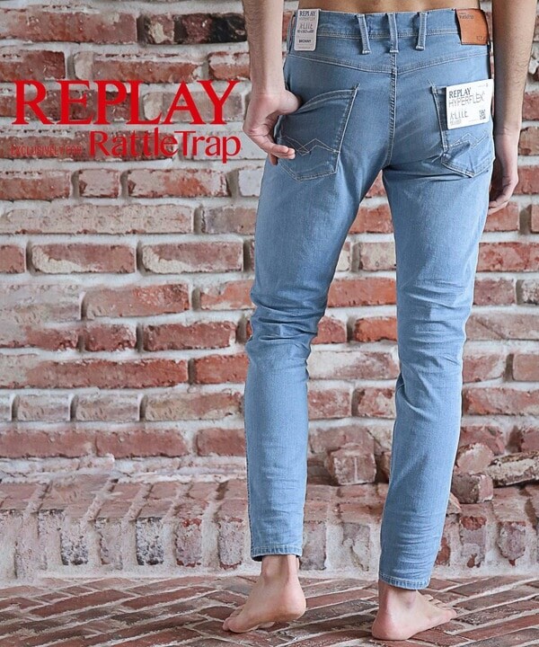 RATTLE TRAP ダメージ ウォッシュ 立体 加工デニム ライトブルー 2 9oz 
