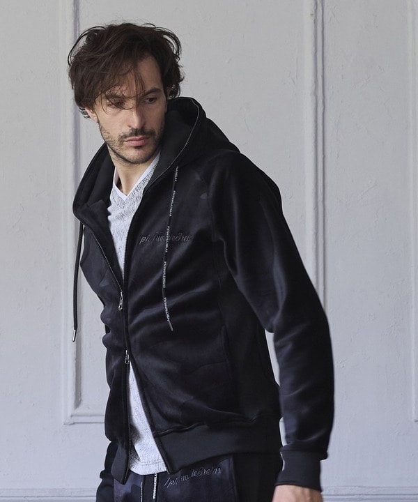 ラトルトラップ（RATTLE TRAP）/1PIU1UGUALE3 別注シャドーベルベットセットアップジップパーカー 1PIU1UGUALE3 別注シャドーベルベットセットアップジップパーカー