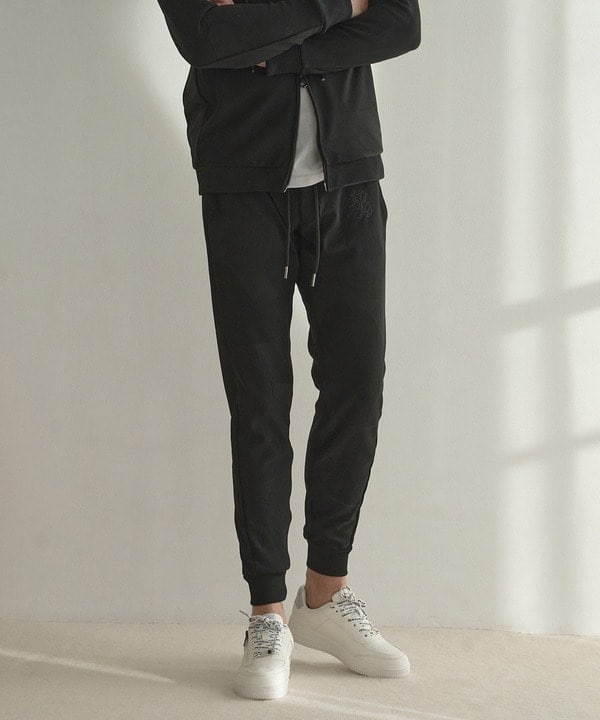 セットアップ対応】14Gリンクス柄編みニットスリムイージーパンツ