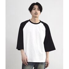 古着風ウォッシュ加工ラグランTシャツ