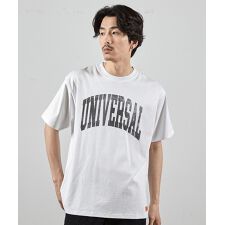 ユニバーサルオーバーオール別注ビンテージ加工プリントTシャツ