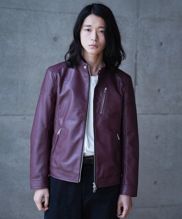 ヴィンテージ加工シングルライダースレザージャケット | ラトル