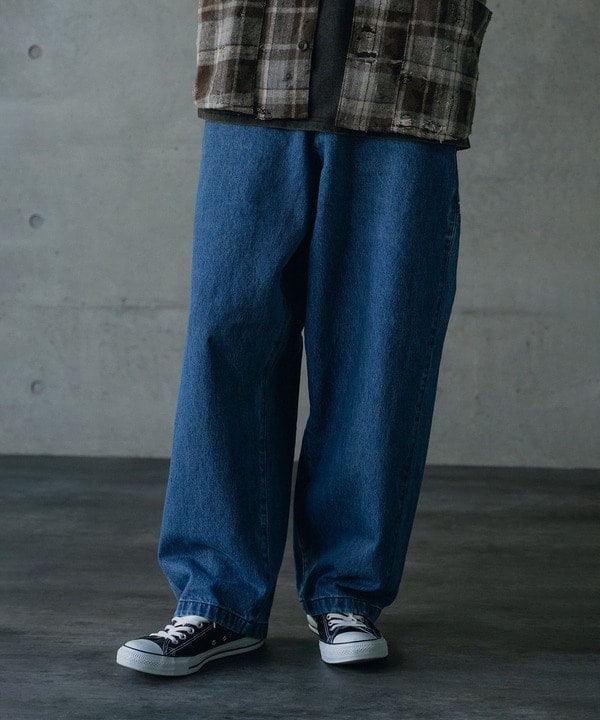 ヘビーカツラギバレルレッグワイドパンツ