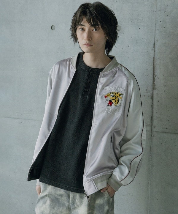 USA製 Gary Yamamoto スカジャン Lサイズ グレー USA製 Gary Yamamoto スカジャン Lサイズ グレー