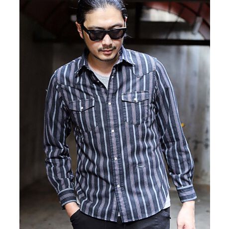 インディゴストライプウエスタンシャツ ラトルトラップ Rattle Trap M0503fbc02 ファッション通販 マルイウェブチャネル