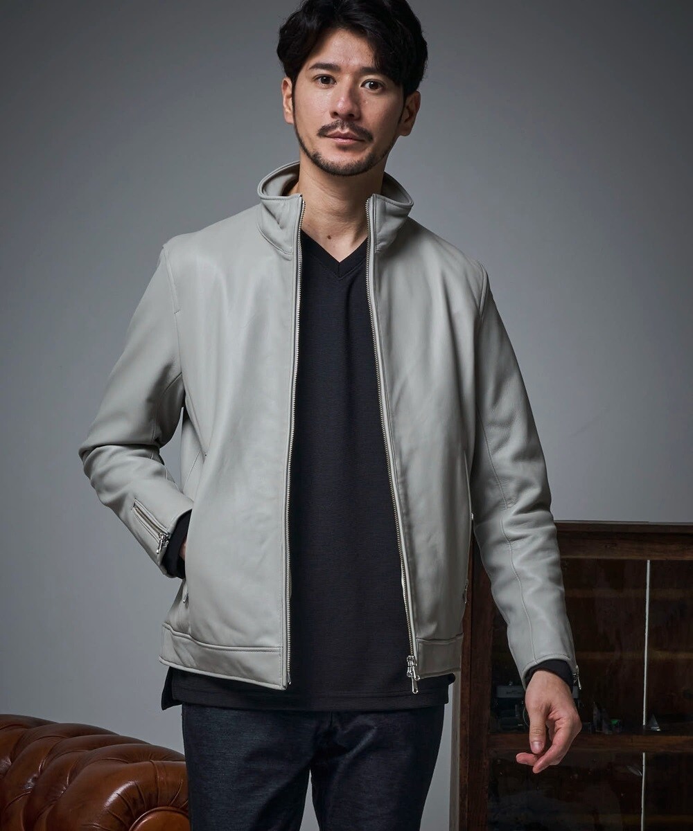 TETE HOMME ラムレザーシングルレザーライダース ジャケット TETE HOMME ラムレザーシングルレザーライダース ジャケット