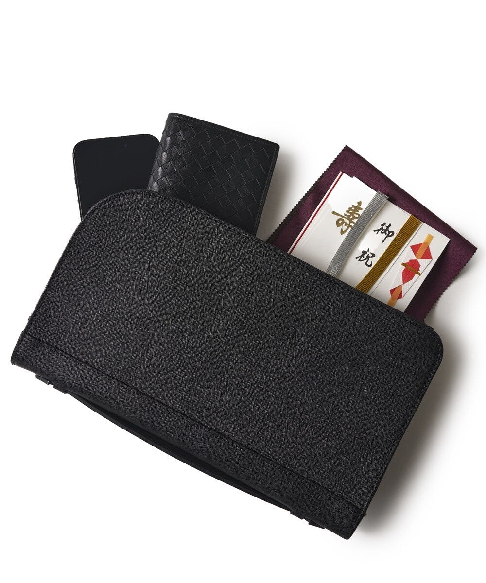 冠婚葬祭 対応】 サフィアーノレザー クラッチバッグ | テットオム