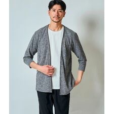 テットオム(TETE HOMME)の自宅で洗える麻ライクメランジ７分袖カーディガン