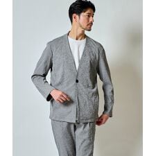 楊柳ストレッチノーカラージャケット