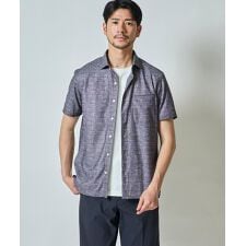 メッシュプリント半袖シャツ