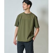 ナイロンストレッチ切替えクルーネックＴシャツ