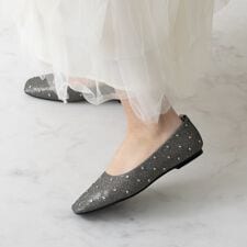 25秋冬新作◆Bridget Birkin◆1cmヒール◆ドットビジューグリッターフラットシューズ