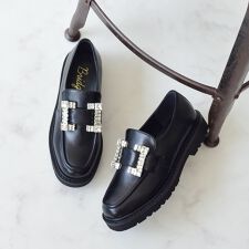 25秋冬新作◆Bridget Birkin◆3cmヒール◆スクエアビジューローファー